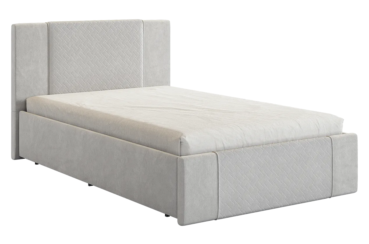 Кровать с основанием Хлоя 120х200 см галька (велюр) в Тюмени - mebel-tymen.ru | фото