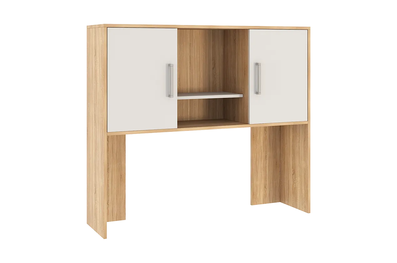 Надстройка стола компьютерного 1200 Лайт-2 дуб сонома/белый в Тюмени - mebel-tymen.ru | фото