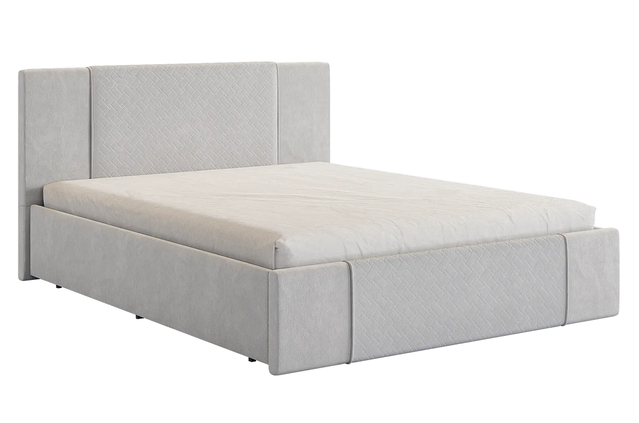 Кровать с основанием Хлоя 160х200 см галька (велюр) в Тюмени - mebel-tymen.ru | фото