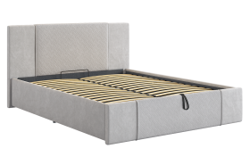 Кровать с подъемным механизмом Хлоя 160х200 см галька (велюр) в Тюмени - mebel-tymen.ru | фото