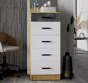 АДЕЛЬ Комод 500-5Я ЛДСП Дуб вотан/Белый в Тюмени - mebel-tymen.ru | фото