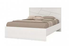 АДЕЛИНА Кровать (сп/м 1400*2000мм) (с основанием, б/матраса), ЛДСП Рамух белый в Тюмени - mebel-tymen.ru | фото