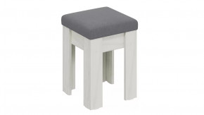 Банкетка «Ганновер» Дуб крафт белый, Микровелюр Linea Grande 83/Connect 83 (серый) в Тюмени - mebel-tymen.ru | фото