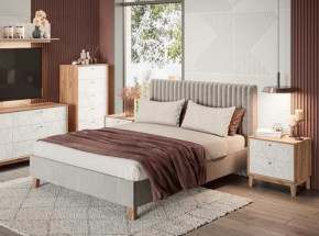 Бари ЛД.698090.000 Кровать двуспальная 1600 мягкая с подъёмным механизмом (Серый, Ткань BEATTO PLAN-1) в Тюмени - mebel-tymen.ru | фото