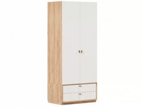 Бари ЛД.698180.000 Шкаф двухстворчатый (Дуб Золотой/Белый) в Тюмени - mebel-tymen.ru | фото