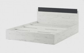 БЕАТРИС КР 1600 Кровать (с/м 1600*2000мм), дуб крафт белый/антрацит НАСТИЛ в Тюмени - mebel-tymen.ru | фото