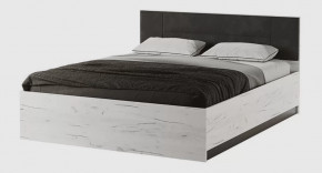 БЕАТРИС КР 1600 Кровать с мягк.изгол. с ПМ (с/м 1600*2000мм), дуб крафт белый/антрацит-велюр GRAFIT в Тюмени - mebel-tymen.ru | фото