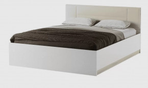БЕАТРИС КР 1600 Кровать с мягк.изгол. с ПМ (с/м 1600*2000мм), дуб сонома/белый глянец-велюр SAND в Тюмени - mebel-tymen.ru | фото