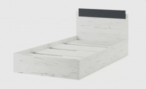 БЕАТРИС КР 900 Кровать (с/м 900*2000мм), дуб крафт белый/антрацит НАСТИЛ в Тюмени - mebel-tymen.ru | фото