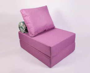 Бескаркасное кресло-кровать-пуф Прайм, рогожка Сиреневый+ велюр Наски в Тюмени - mebel-tymen.ru | фото