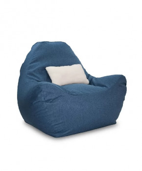 Бескаркасное кресло Эдем, рогожка синий в Тюмени - mebel-tymen.ru | фото