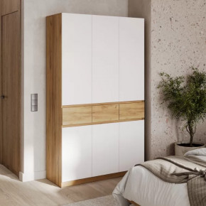 БОСТОН ЛАЙТ Шкаф ШК-003 (3-ств.) ЛДСП (Стиль) (ОР81) дуб крафт золотой/Белый в Тюмени - mebel-tymen.ru | фото