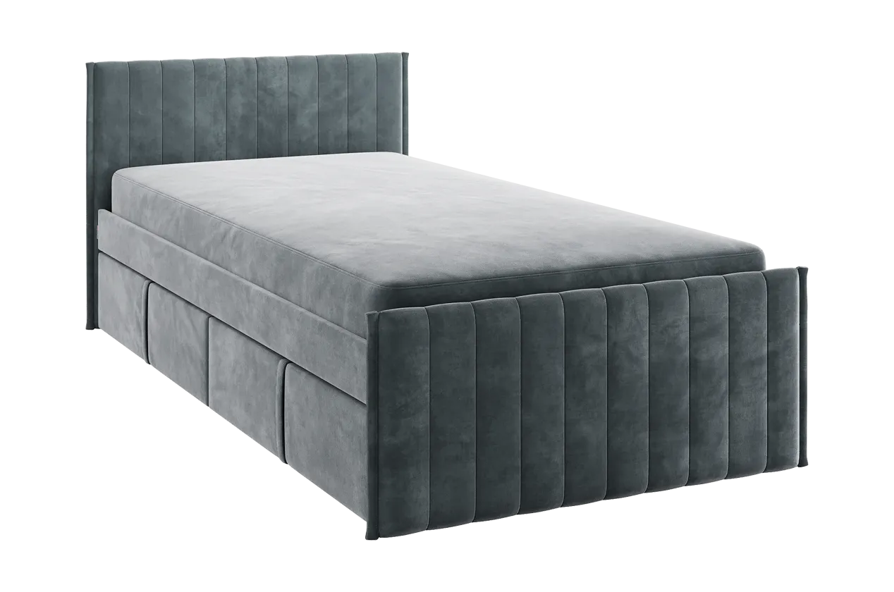 Кровать с ящиками Твикс 90х200 см графит (велюр) в Тюмени - mebel-tymen.ru | фото