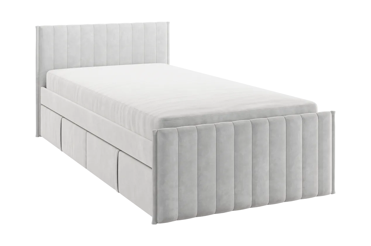 Кровать с ящиками Твикс 90х200 см галька (велюр) в Тюмени - mebel-tymen.ru | фото