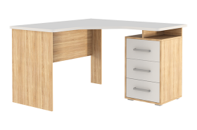 Стол компьютерный 1200 угловой Лайт-2 дуб сонома/белый в Тюмени - mebel-tymen.ru | фото