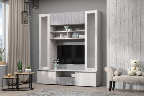 Центральная Секция МС Лиана Дуб Крафт Белый/Артвуд Темный в Тюмени - mebel-tymen.ru | фото