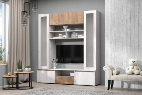 Центральная Секция МС Лиана Дуб Крафт Белый/Дуб Крафт Золотой в Тюмени - mebel-tymen.ru | фото