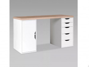 Cтол письменный 140x75x55 ИНГАР 2/5/ДВ дуб беленый/белый в Тюмени - mebel-tymen.ru | фото