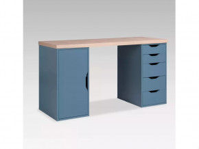 Cтол письменный 140x75x55 ИНГАР 2/5/ДВ дуб беленый/серо-бирюзовый в Тюмени - mebel-tymen.ru | фото