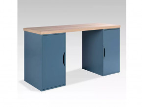 Cтол письменный 140x75x55 ИНГАР 2/ДВ/ДВ дуб беленый/серо-бирюзовый в Тюмени - mebel-tymen.ru | фото