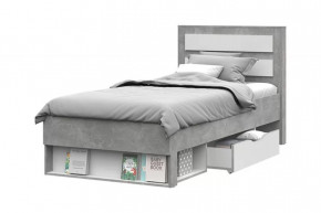 ДЕНВЕР КР-01 Кровать с ящ. (сп/м 900*2000мм), Ателье светлое-Белая шагрень ЛАМЕЛИ в Тюмени - mebel-tymen.ru | фото