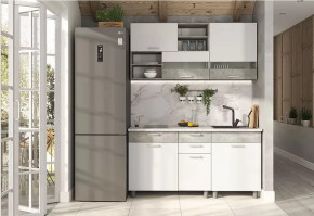 ДЕНВЕР Кухня 1,6м, ЛДСП Ателье светлый//ЛДСП Белый шагрень-Ателье светлый ПФ (26) "Антарес" (б/сушки, б/мойки) в Тюмени - mebel-tymen.ru | фото