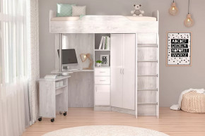 Детская Бриз-1, бетон светлый/белый глянец Диал в Тюмени - mebel-tymen.ru | фото