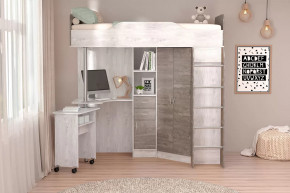 Детская комната "Бриз-1" УНИ (с/м 800*1900мм), (б/матр.), ЛДСП Бетон светлый/Камень темный НАСТИЛ в Тюмени - mebel-tymen.ru | фото