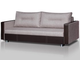 Диван Комфорт с прямыми подлокотниками кемел/кожзам в Тюмени - mebel-tymen.ru | фото
