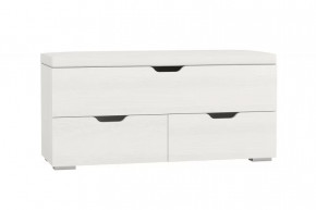 Диван ФЛИНТ (тумба д/обуви) (ш1000*г360*в490мм), ЛДСП Рамух белый - кожзам белый в Тюмени - mebel-tymen.ru | фото