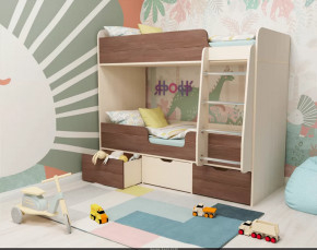 Двухъярусная кровать Малыш Двойняшка Винтерберг, Дуб молочный Ярофф в Тюмени - mebel-tymen.ru | фото
