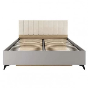 ЕВА Кровать с мягк.изгол. с ПМ (сп/м 1600*2000мм), велюр UNIQ (беж.)/Фрост в Тюмени - mebel-tymen.ru | фото