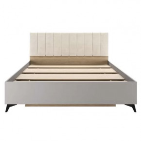 ЕВА Кровать с мягк.изгол. (сп/м 1600*2000мм), велюр UNIQ (беж.)/Фрост НАСТИЛ в Тюмени - mebel-tymen.ru | фото