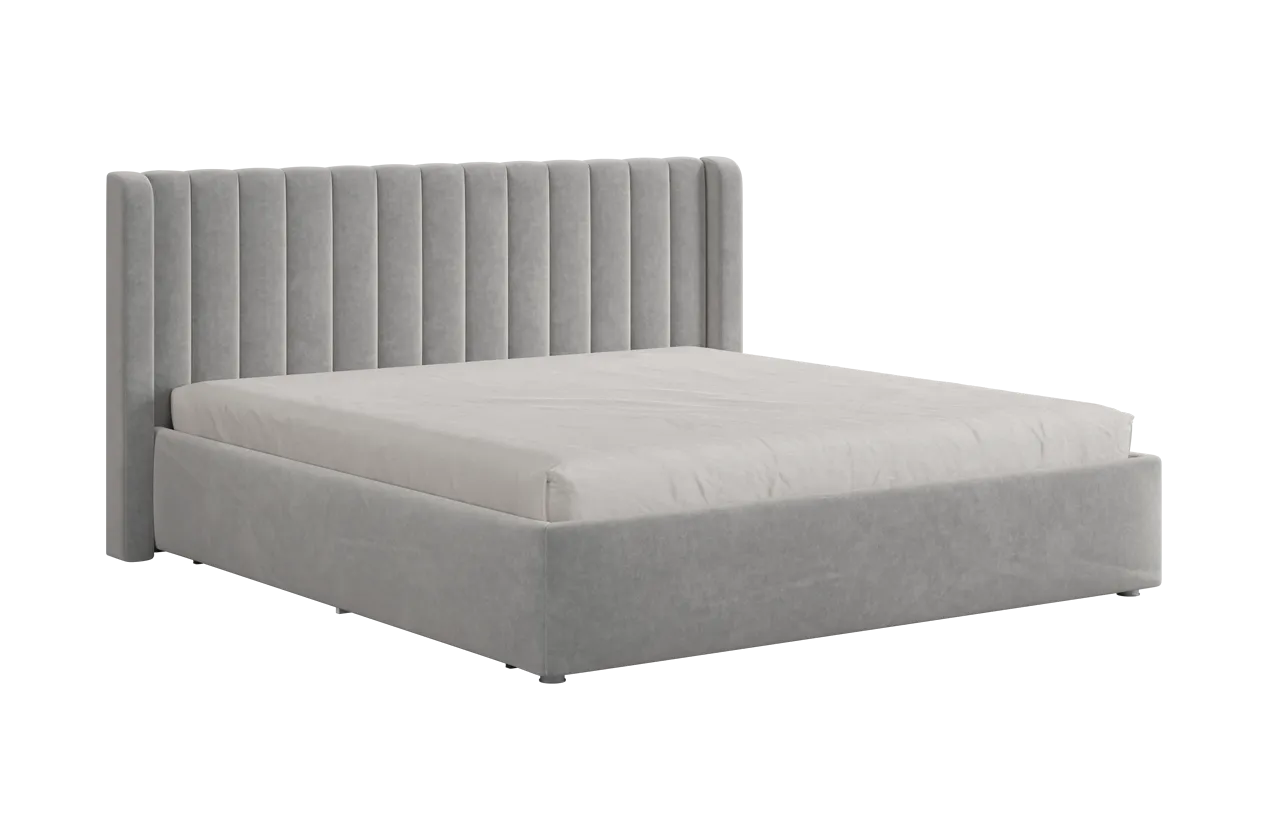 Кровать (каркас) Ева 180х200 см галька (велюр) в Тюмени - mebel-tymen.ru | фото