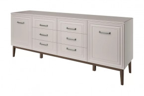 Гориция Комод 6 ящиков 2 двери Персидский жемчуг/Лак Льняной в Тюмени - mebel-tymen.ru | фото