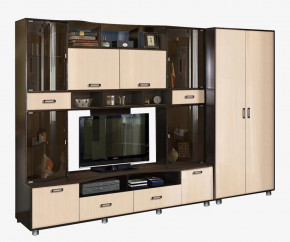 Гостиная Аллегро, вариант 4, венге Linum/дуб белфорт в Тюмени - mebel-tymen.ru | фото