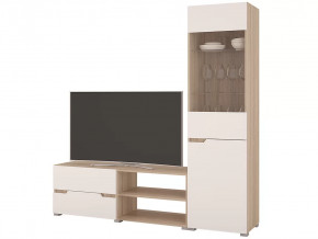 Гостиная Анталия 1 Сонома-Белый софт в Тюмени - mebel-tymen.ru | фото