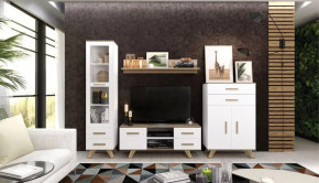 Гостиная №БДК-1 "Вега Скандинавия" Белый дуб каньон/Белый глянец в Тюмени - mebel-tymen.ru | фото