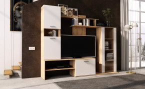 Гостиная "Данко" Дуб вотан/Белый глянец в Тюмени - mebel-tymen.ru | фото