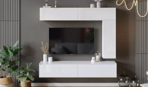 Гостиная «Глосс» №3 Белый глянец/Стекло Белый глянец в Тюмени - mebel-tymen.ru | фото