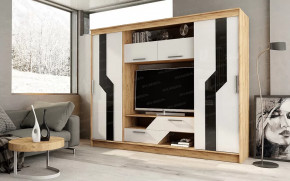 Гостиная "Кармен" Дуб вотан/Белый глянец в Тюмени - mebel-tymen.ru | фото