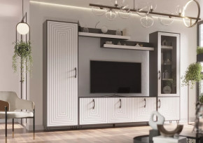 Гостиная Квадро №СВ-1 Серый графит/Софт вайт в Тюмени - mebel-tymen.ru | фото