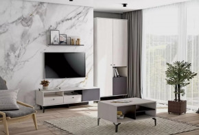 Гостиная Лион №3 Ясень анкор светлый/Графит Диал в Тюмени - mebel-tymen.ru | фото