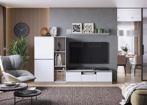 Гостиная Лори, набор №ДС-1, дуб серый/белый в Тюмени - mebel-tymen.ru | фото