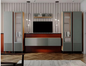 Гостиная Рея №1 Дуб крафт золотой/гранит софт матовый в Тюмени - mebel-tymen.ru | фото