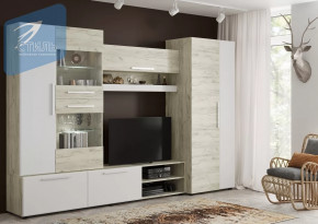 Гостиная "Сафари" Дуб крафт белый/Белый софт в Тюмени - mebel-tymen.ru | фото