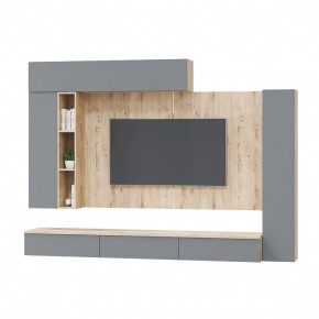 Гостиная Сканди, набор СС-9, дуб бунрати/смоки софт в Тюмени - mebel-tymen.ru | фото