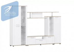 Гостиная "Соло №10 А" Дуб сонома светлый/Белый в Тюмени - mebel-tymen.ru | фото