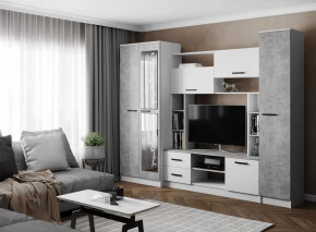 Гостиная СОЛО (ш2700*г500*в2100мм), ЛДСП Белый / ЛДСП Ателье светлое в Тюмени - mebel-tymen.ru | фото