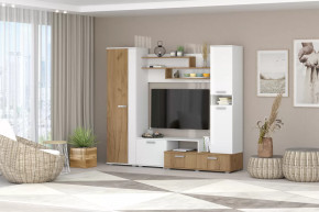 Гостинная Юна Белый Текстурный/Дуб Крафт Золотой в Тюмени - mebel-tymen.ru | фото